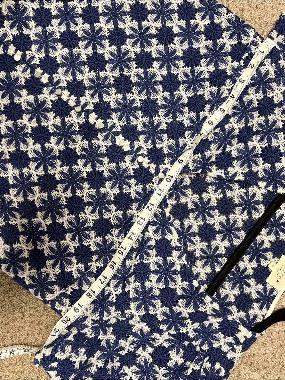 Sezane Emma Blouse in Ecru Navy - Picture 6 of 7